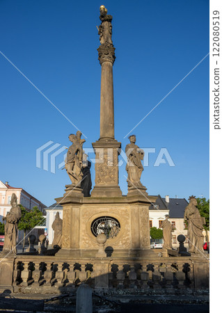 Plague column from 18.century, Mohelnice, Czechia 122080519
