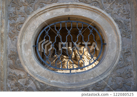 Detail of a plague column, Mohelnice, Czech republic 122080525
