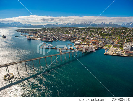 Bridge of city Tromso, Norway 122080698