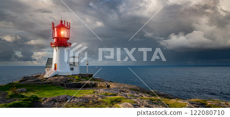 Lindesnes Fyr Lighthouse, Beautiful Nature Norway natural landscape. 122080710