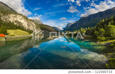 Beautiful Nature Norway aerial photography. 122080718