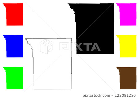 Johnson County, State of Wyoming (U.S. county, United States of America, US) map vector illustration, scribble sketch Johnson map 122081256