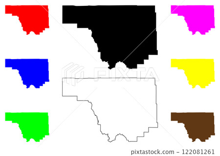 Park County, State of Wyoming (U.S. county, United States of America, US) map vector illustration, scribble sketch map 122081261