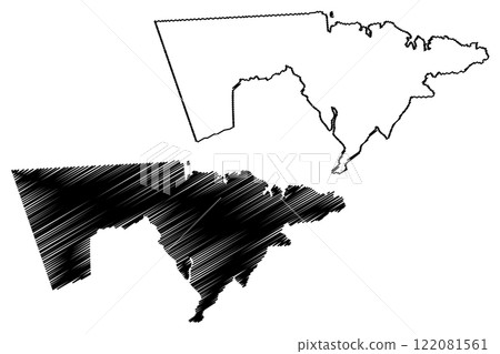 Westmorland County (Canada, New Brunswick Province, North America) map vector illustration, scribble sketch Westmorland map 122081561