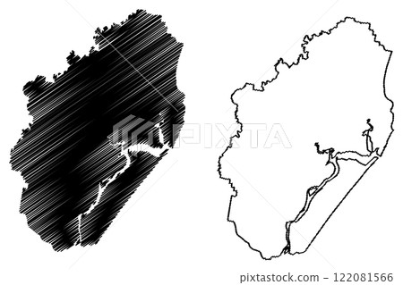 Ballina Shire (Commonwealth of Australia, New South Wales, NSW) map vector illustration, scribble sketch Ballina map Ballina Shire (Commonwealth of Australia, New South Wales, NSW) map vector illustration, scribble sketch Ballina map 122081566