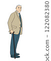 Senior man in a suit holding a cane 122082380