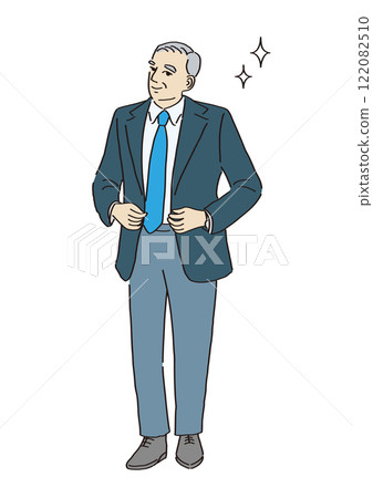 穿著衣服的老人 122082510