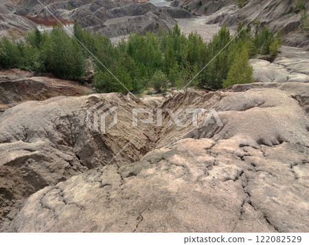 Quarry for the extraction of multi-colored clay in the Ural Mountains 122082529