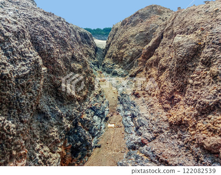 Quarry for the extraction of multi-colored clay in the Ural Mountains Quarry for the extraction of multi-colored clay in the Ural Mountains 122082539