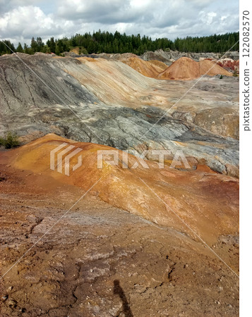 Quarry for the extraction of multi-colored clay in the Ural Mountains Quarry for the extraction of multi-colored clay in the Ural Mountains 122082570