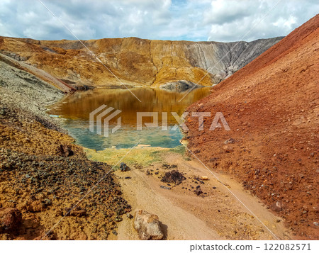 Quarry for the extraction of multi-colored clay in the Ural Mountains Quarry for the extraction of multi-colored clay in the Ural Mountains 122082571