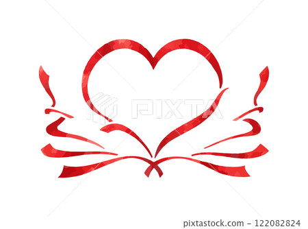 水彩風格絲帶紅心框/裝飾框 122082824