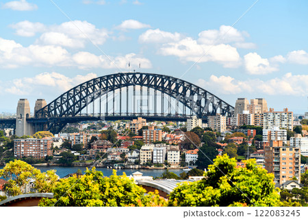 Sydney Harbour Bridge with residential buildings in the background 122083245