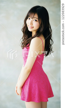 AI 生成圖像 [人物] 年輕女子吊帶背心 122083929