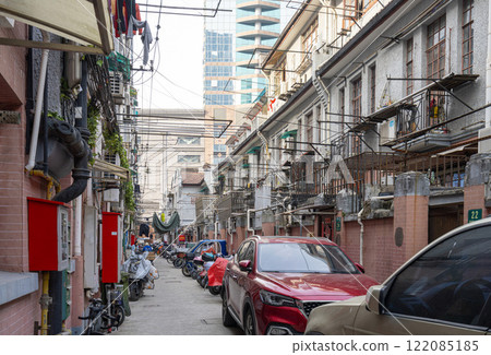 Old neighborhood in Shanghai, China Old neighborhood in Shanghai, China 122085185
