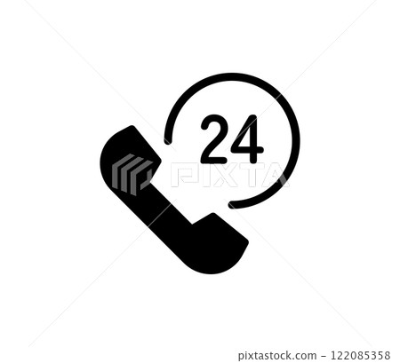簡單的電話和 24 圖示圖向量 簡單的電話和 24 圖示圖向量 122085358