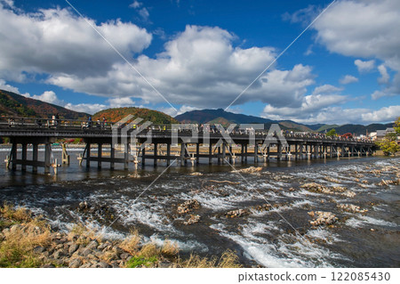 Togetsukyo bridge with autumn foliage colors, Arashiyama, Kyoto Togetsukyo bridge with autumn foliage colors, Arashiyama, Kyoto 122085430