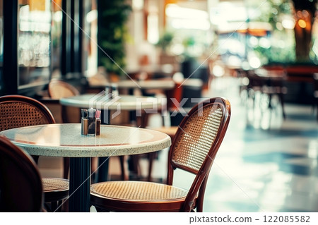 Cafe area in a commercial facility "AI generated images" 122085582