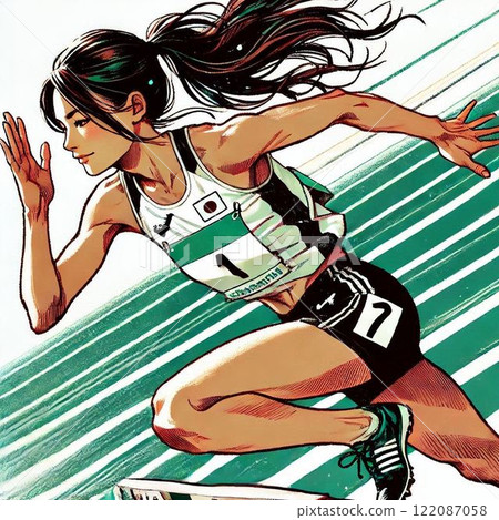 女田徑運動員的插圖 122087058