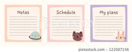 Cute to do list templates set. 122087236