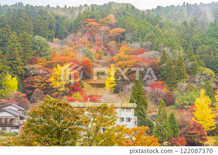 Autumn foliage of the mountains as seen from the observation deck of Oihira Park in Toyota City (Aichi Prefecture) Autumn foliage of the mountains as seen from the observation deck of Oihira Park in Toyota City (Aichi Prefecture) 122087370