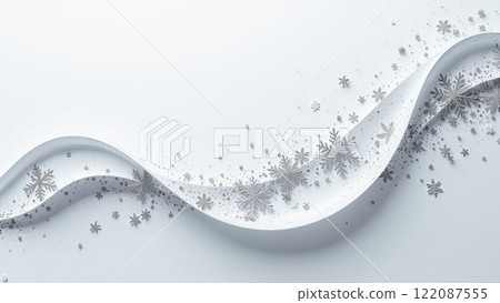 Abstract background with snowflakes and wave on white background as a symbol of Christmas 122087555