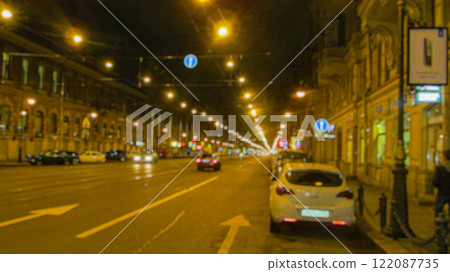 Night city. Creative theme with blur and bokeh. 122087735