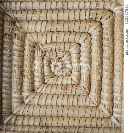 Dusty wicker basket. Basket texture Dusty wicker basket. Basket texture 122087882