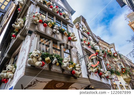 Christmas decorations in Strasbourg, France, teddy bears 122087899