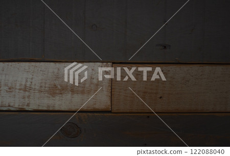 Wall made of boards, wooden texture background 122088040