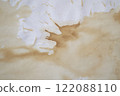 Abstract background of coffee drops on paper with stains and spots of brown color 122088110