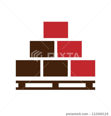 Logo of the delivery company Pallet and boxes icon 122088128
