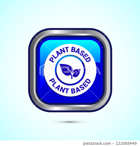 Plant based product icon design illustration. plant based food, natural ingredients. Button design 122088449
