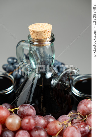 Natural Balsamic Vinegar In Glass Cruet With Cork Natural Balsamic Vinegar In Glass Cruet With Cork 122088498