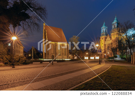 Cathedral of St. Peter and St. Paul on Tumski Island, Poznan, Poland at Dawn 122088834