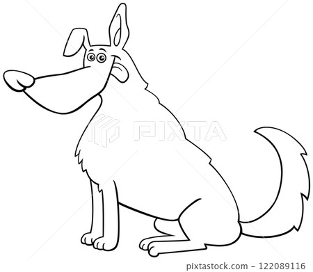 funny cartoon sitting dog animal character coloring page funny cartoon sitting dog animal character coloring page 122089116