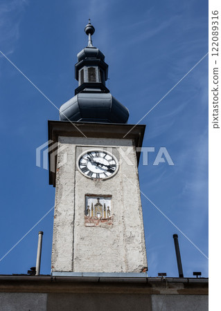 Old town hall with a tower, Zabreh, Czech republic 122089316