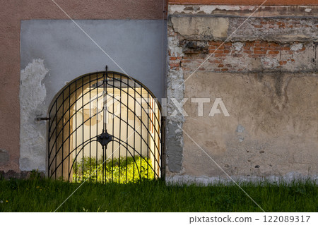 Closed gate with grid, Zabreh, Czech republic 122089317