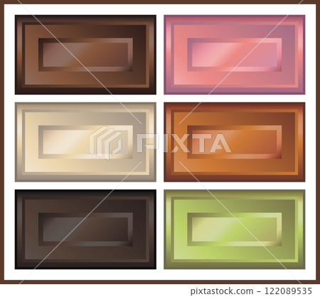 Set of 6 shiny and glossy chocolate illustrations for Valentine's Day, no text 122089535