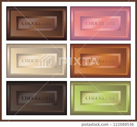 適合情人節等的6種光澤巧克力插圖套裝。 122089536