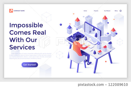 Modern Isometric Vector Illustration 122089610