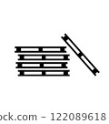 Pallets icon. A stack of wooden pallets symbol. 122089618