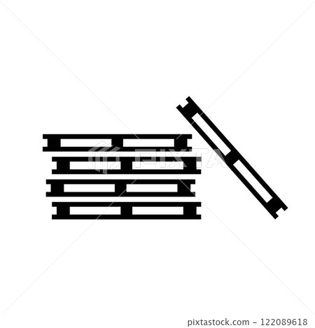 Pallets icon. A stack of wooden pallets symbol. 122089618