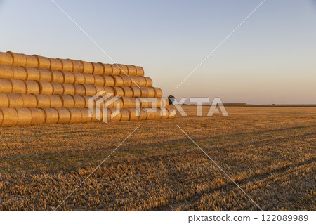 orange stacks from the sun during sunset at dusk 122089989