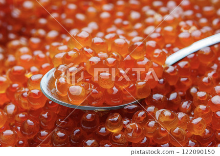 Salmon fish roe. Ikura. Red caviar. Salmon fish roe. Ikura. Red caviar. 122090150