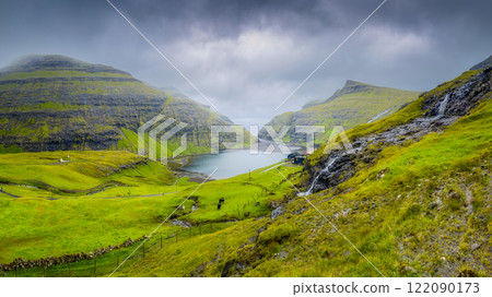 Saksun village, Streymoy Island, Faroe Islands, Denmark. Saksun village, Streymoy Island, Faroe Islands, Denmark. 122090173