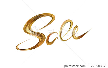 Gold Sale Lettering. Calligraphic lettering for discounts, clearances 122090337