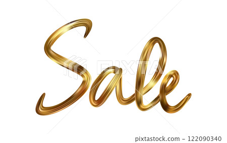 Gold Sale Lettering. Calligraphic lettering for discounts, clearances 122090340