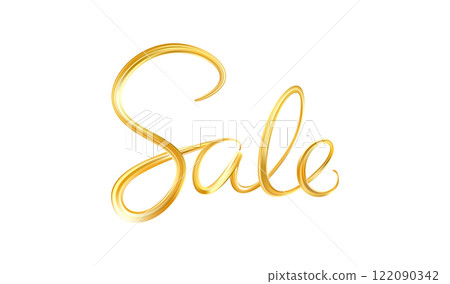 Gold Sale Lettering. Calligraphic lettering for discounts, clearances 122090342