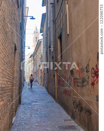 Republic of San Marino. ancient fortress on the mountain 122090755